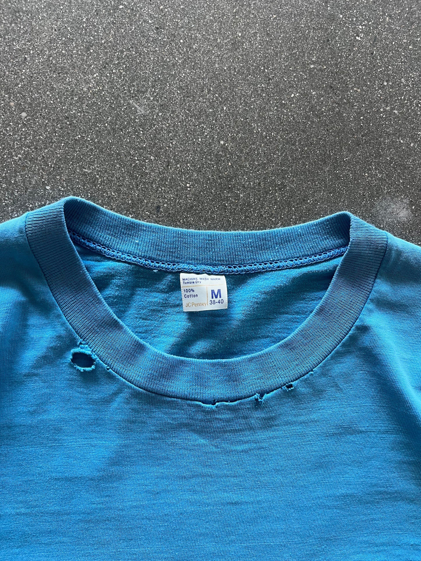70’S THRASHED BLUE POCKET TEE - M