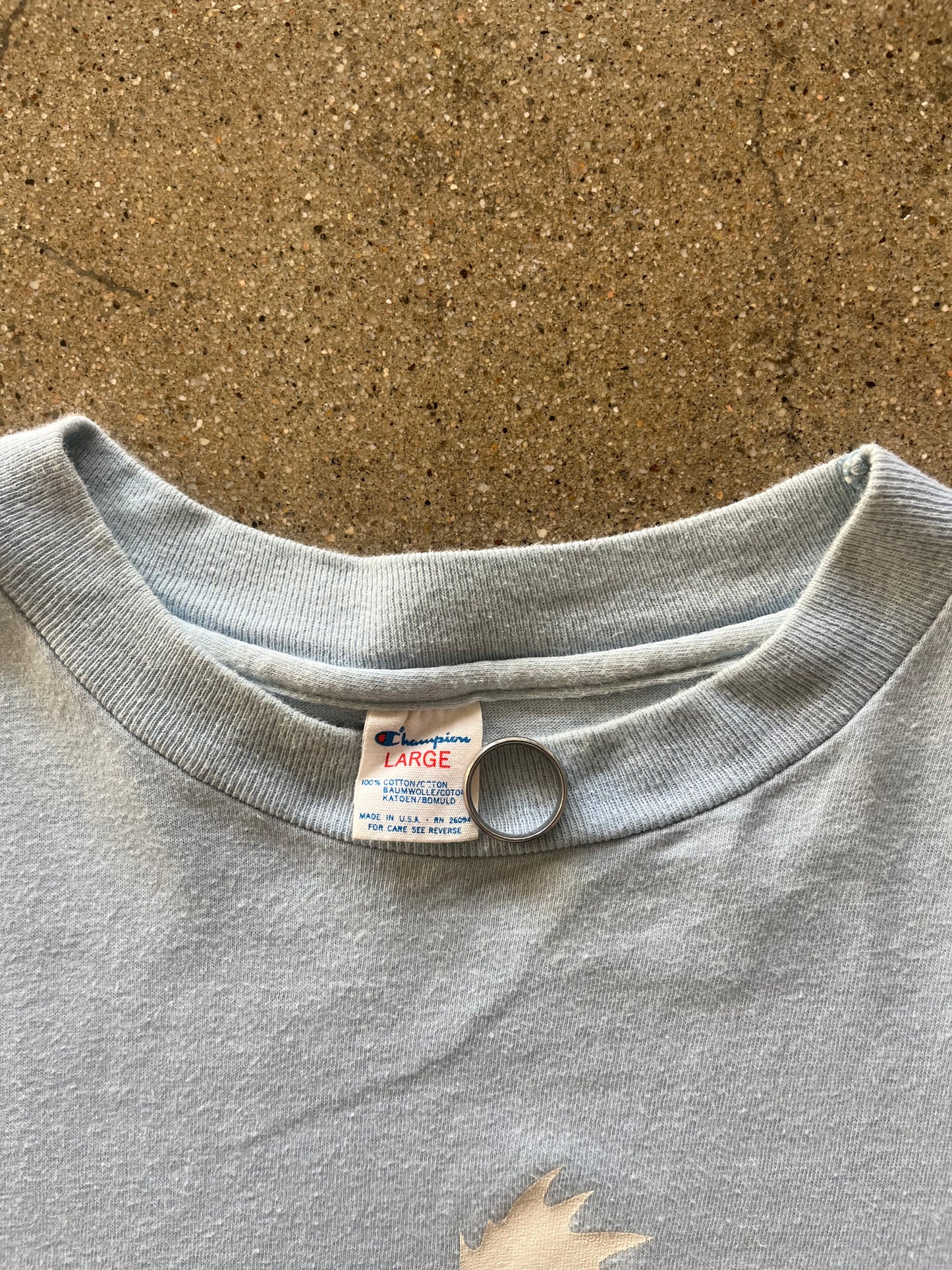 80’S BABY BLUE “COLLEGE OF THE DESERT” TEE - BOXY L