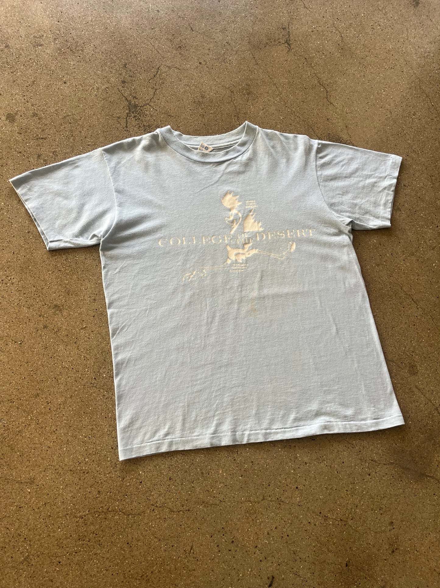 80’S BABY BLUE “COLLEGE OF THE DESERT” TEE - BOXY L