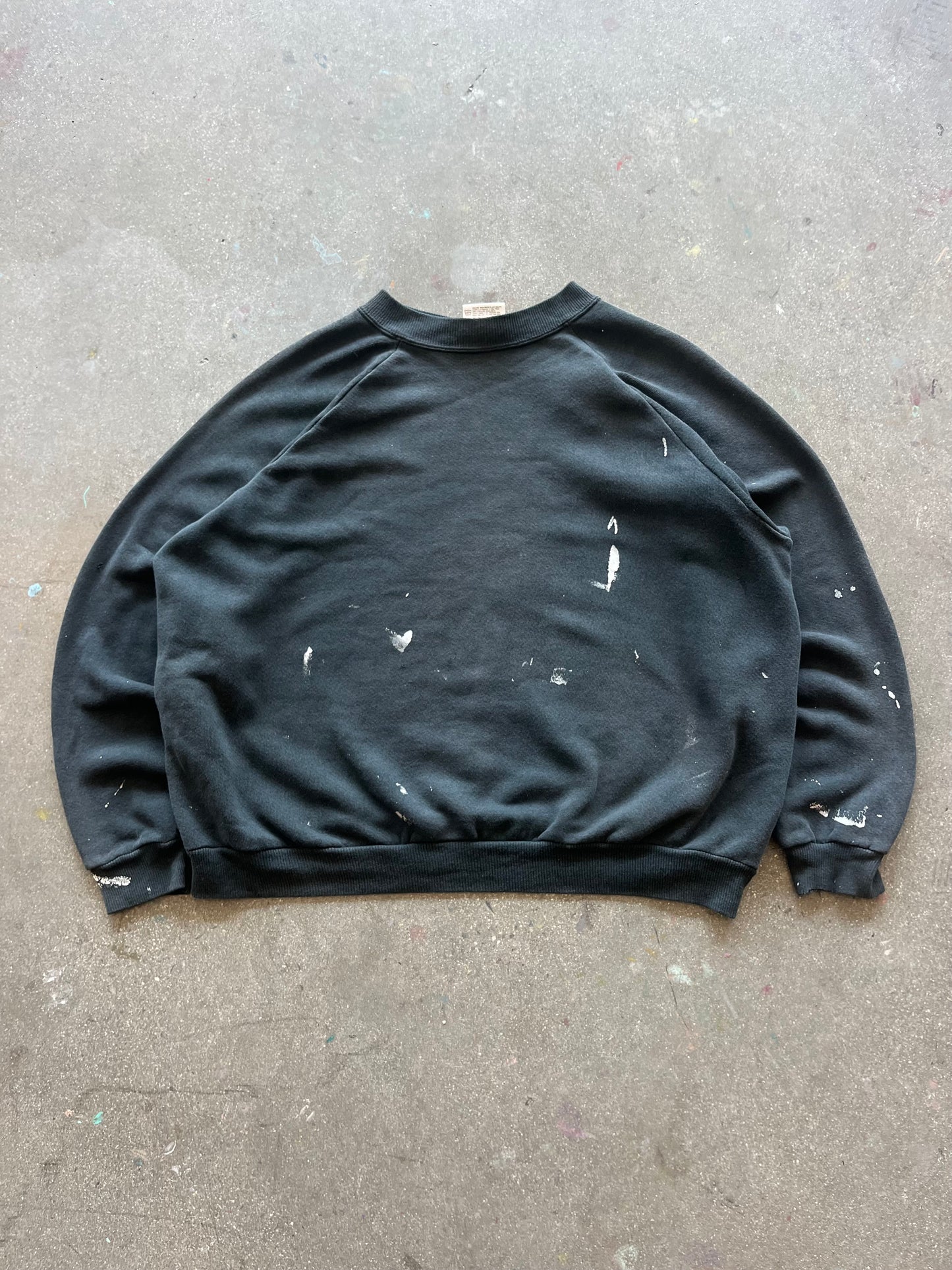 90’S PAINT SPLATTERED BLANK RAGLAN CREWNECK - BOXY M/L