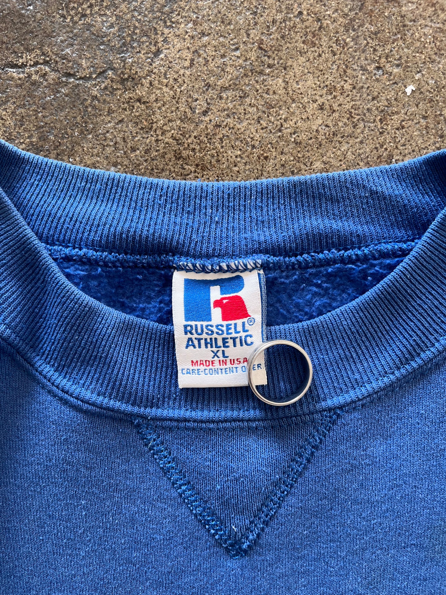 90’S PRIMARY BLUE RUSSELL ATHLETIC CREWNECK - BOXY L/XL