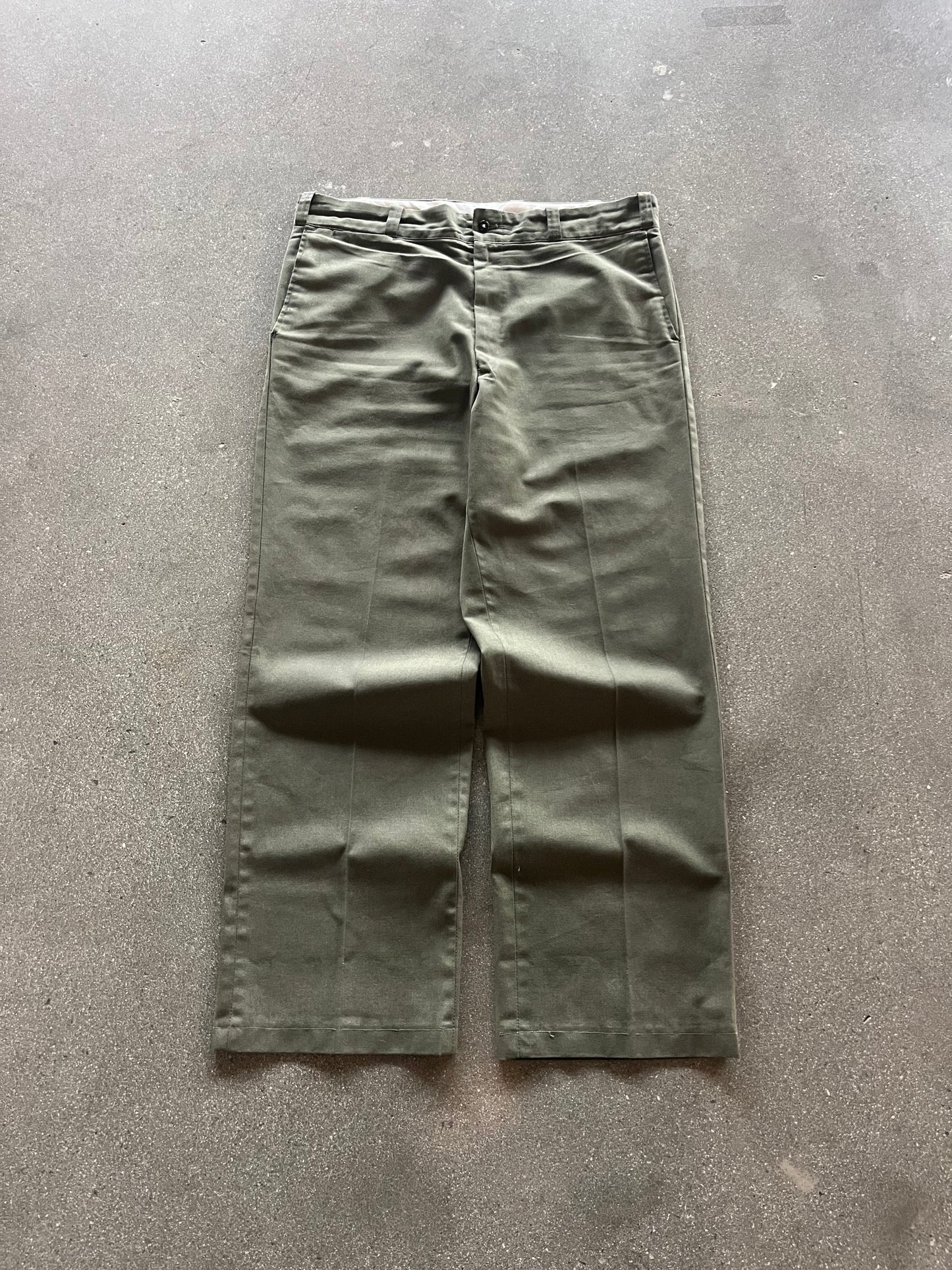 80’S MILITARY GREEN SEARS CHINOS - 36
