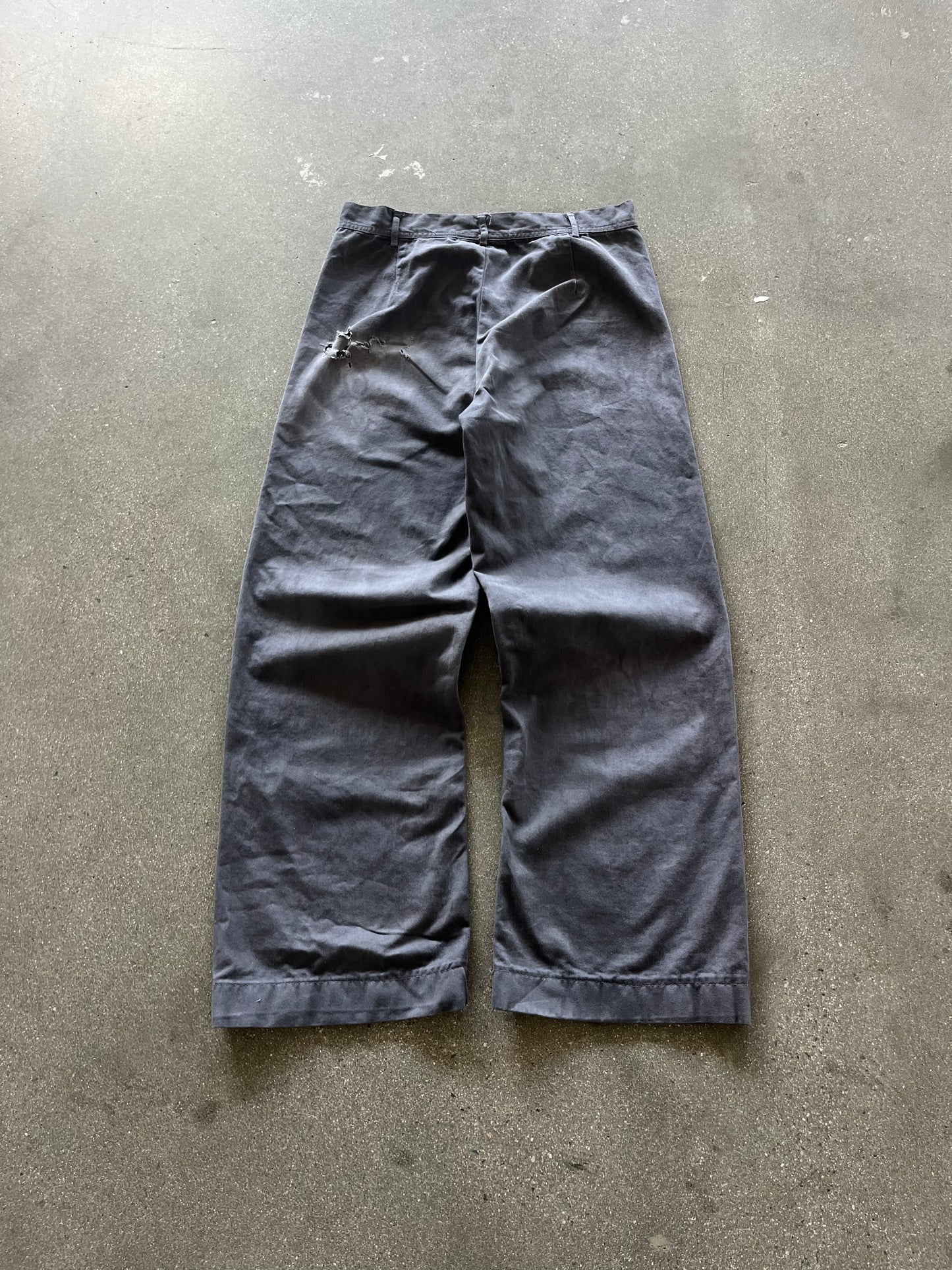 70’S CHARCOAL OVER DYED SAILOR PANTS - 32