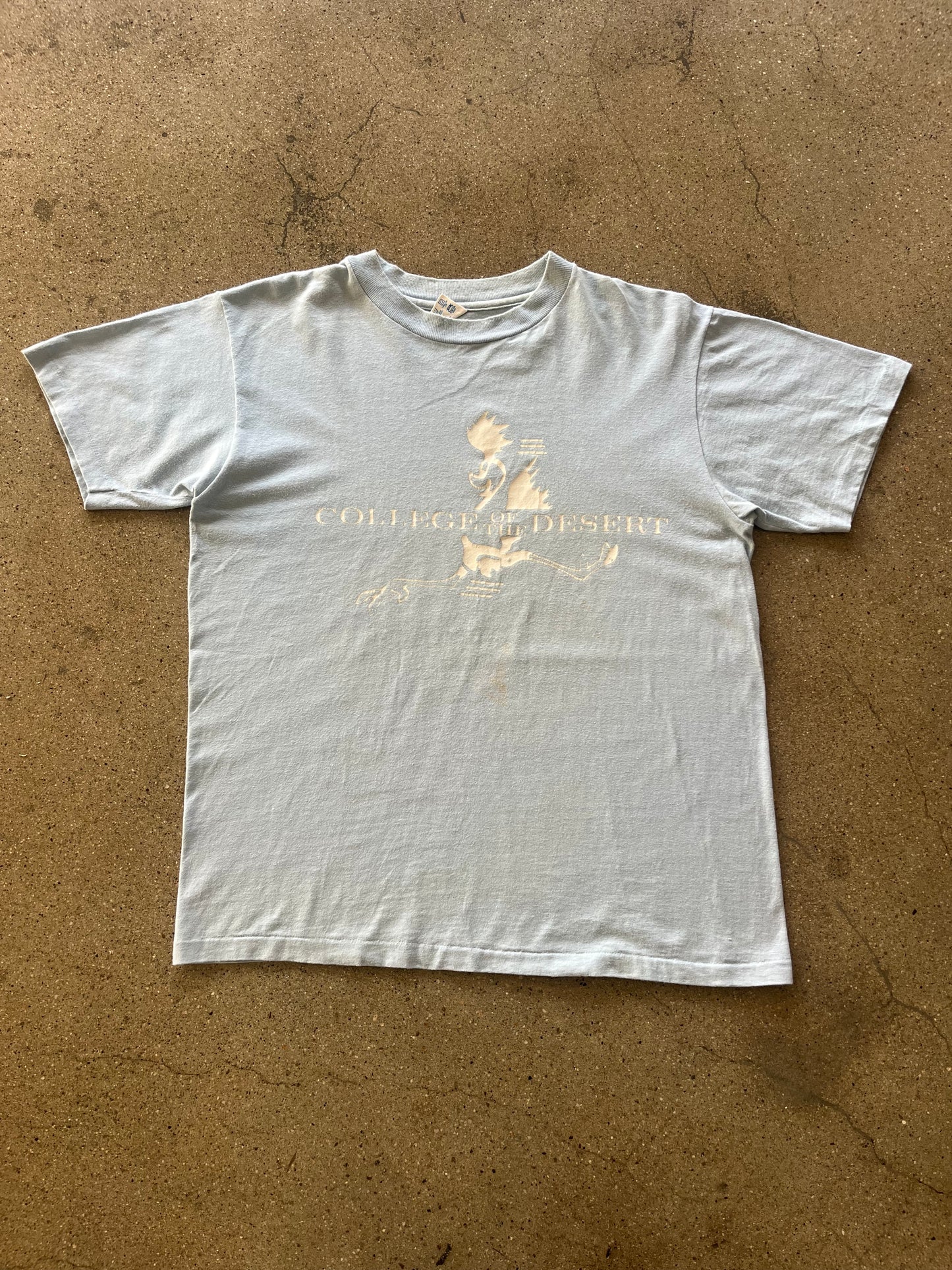 80’S BABY BLUE “COLLEGE OF THE DESERT” TEE - BOXY L