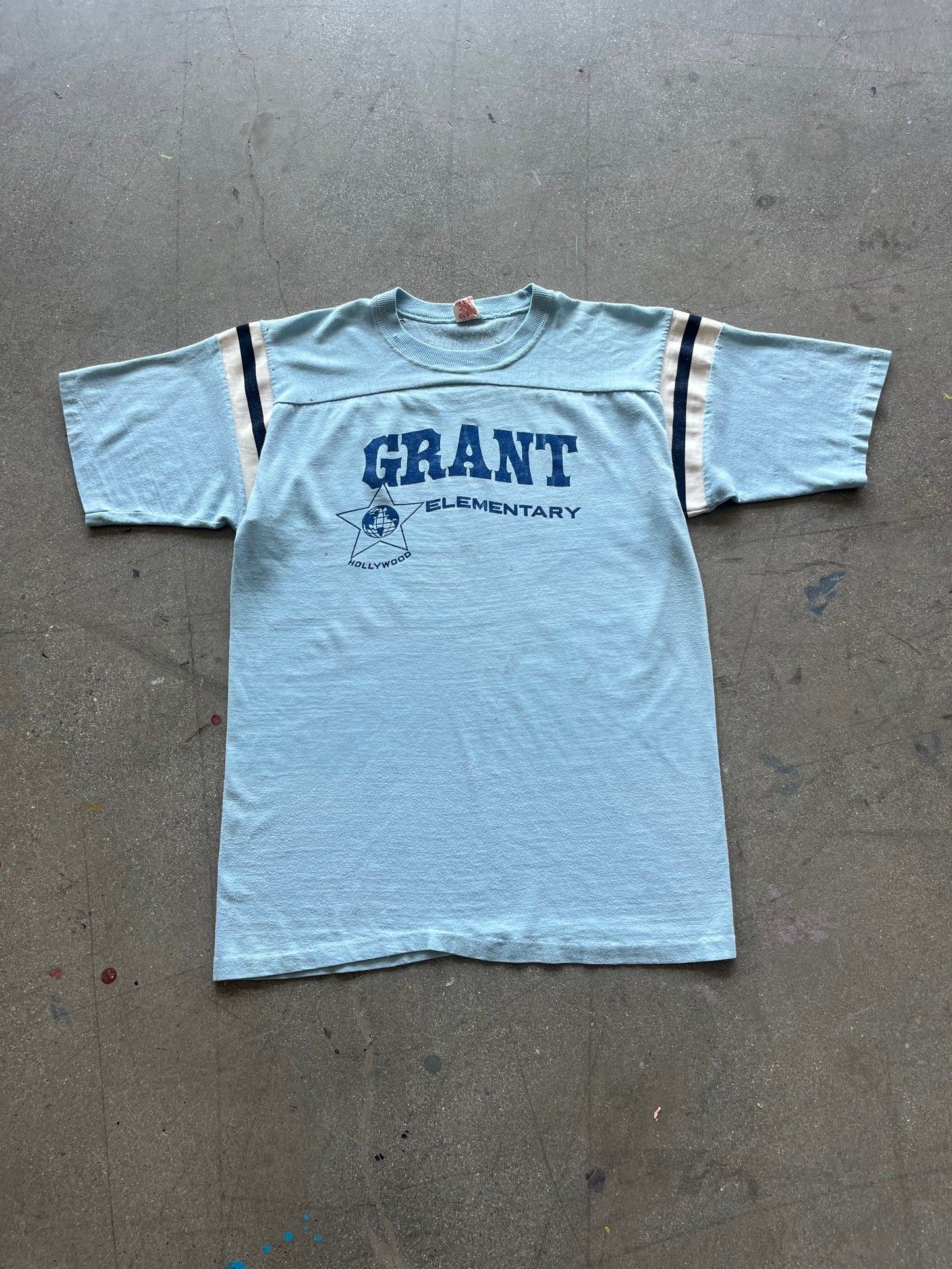 70’S “GRANT ELEMENTARY” RIBBED TEE - L