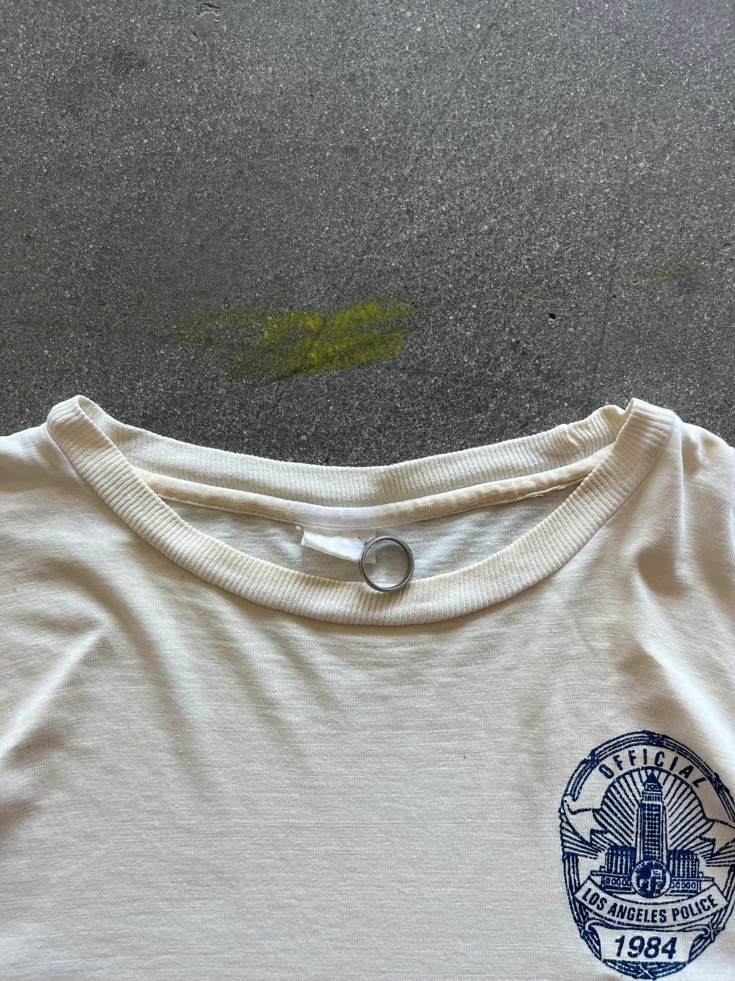 80’S IVORY “LAPD” TEE - BOXY L