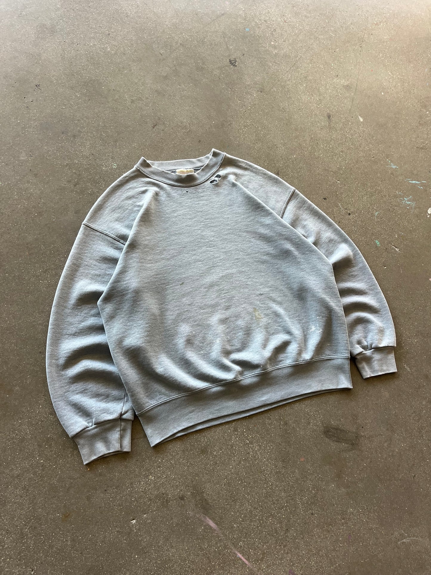 90’S FADED PALE BLUE CREWNECK - BOXY M/L