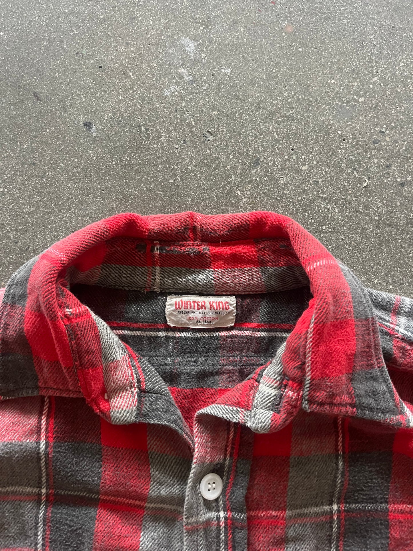 70’S WINTER KING RED WOVEN FLANNEL - L