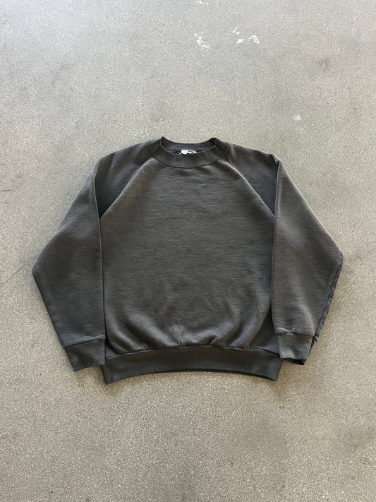 90’S SUNFADED BLACK RAGLAN CREWNECK - S/M