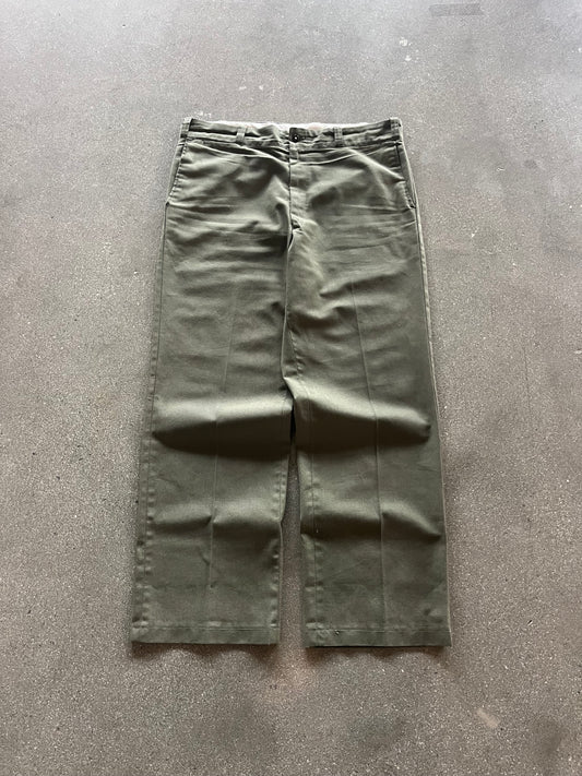 80’S MILITARY GREEN SEARS CHINOS - 36