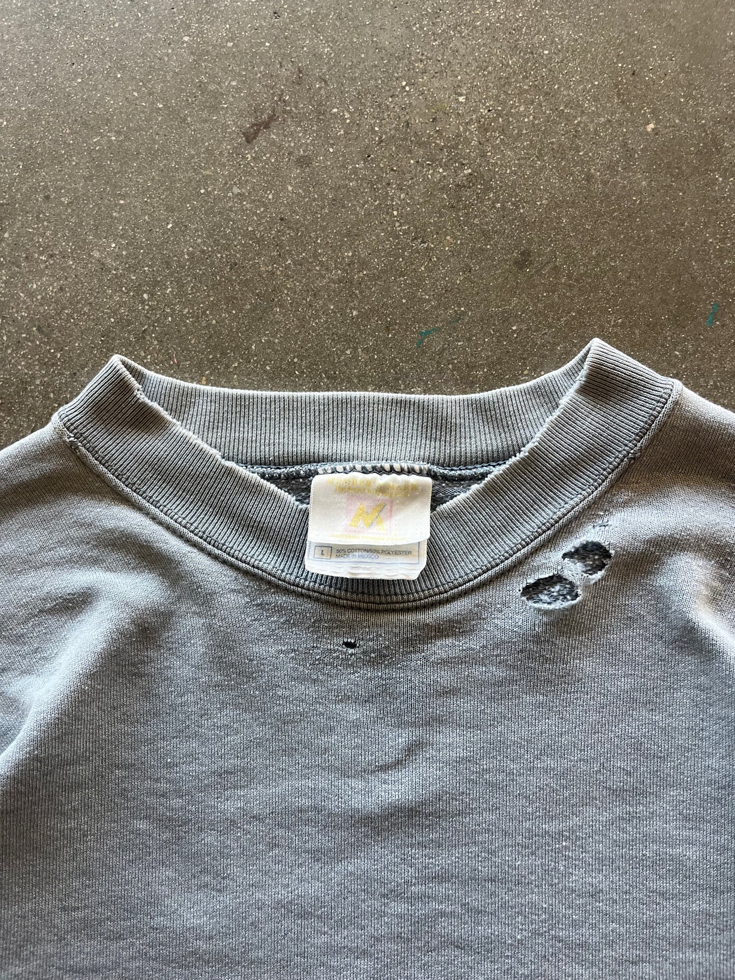 90’S FADED PALE BLUE CREWNECK - BOXY M/L