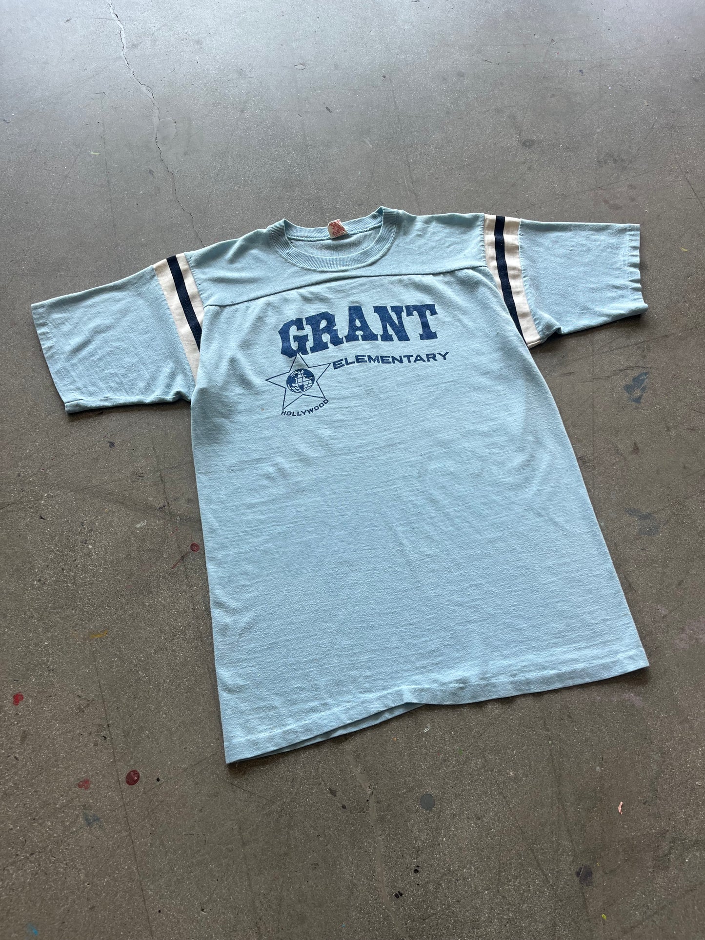 70’S “GRANT ELEMENTARY” RIBBED TEE - L