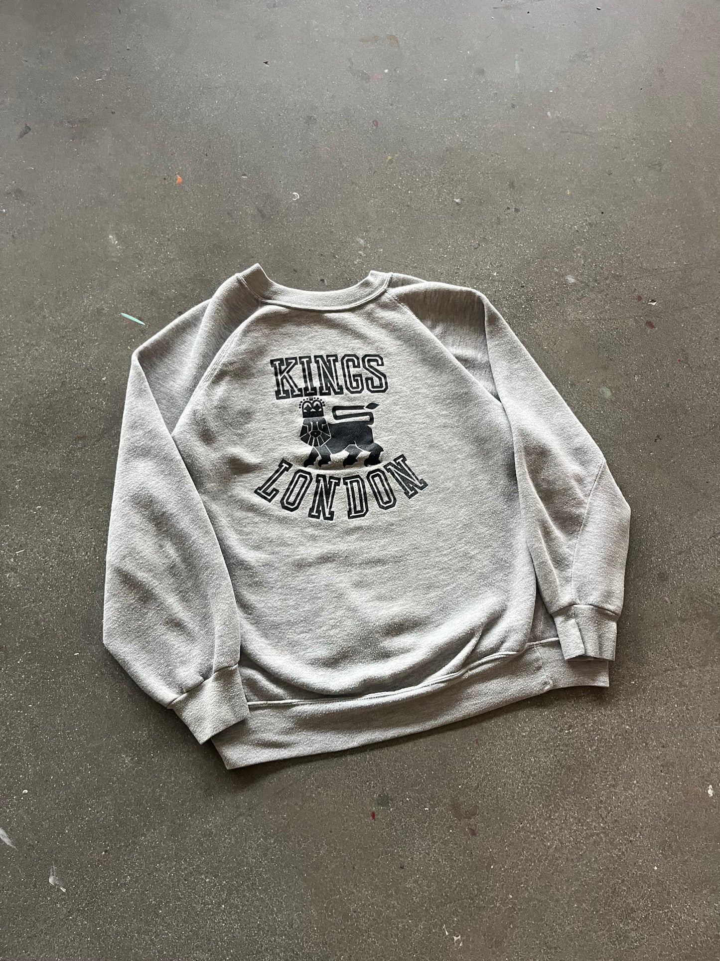 80’S RAGLAN “KINGS LONDON” CREWNECK - M