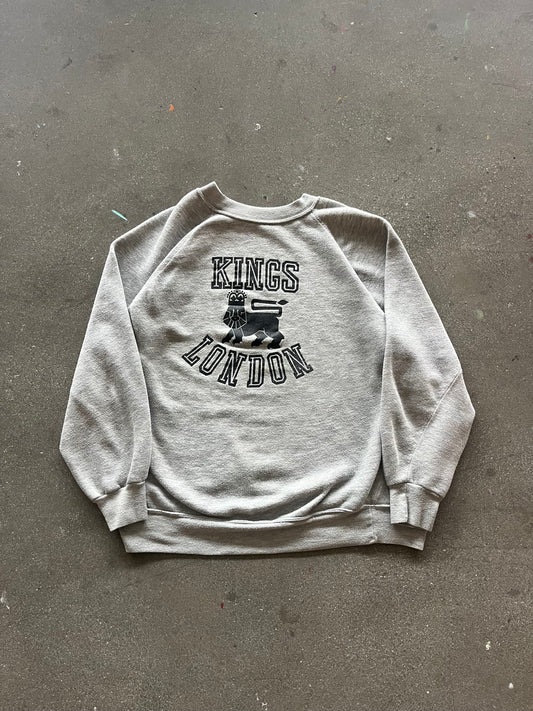 80’S RAGLAN “KINGS LONDON” CREWNECK - M