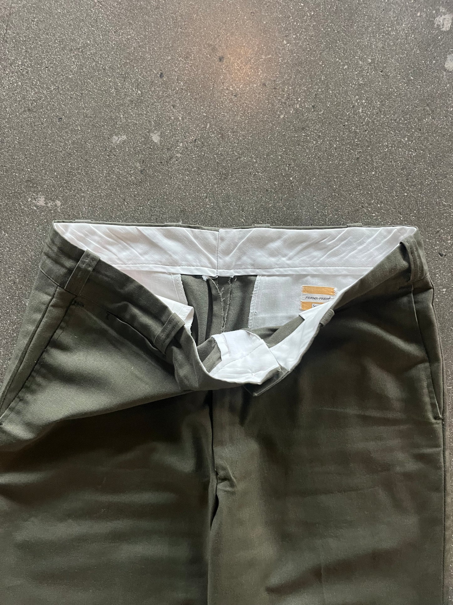 80’S MILITARY GREEN SEARS CHINOS - 36