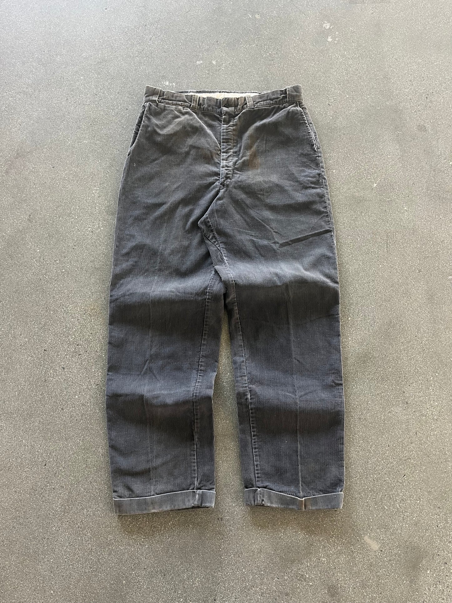 70’S BIG YANK CHARCOAL CORDUROYS - 34