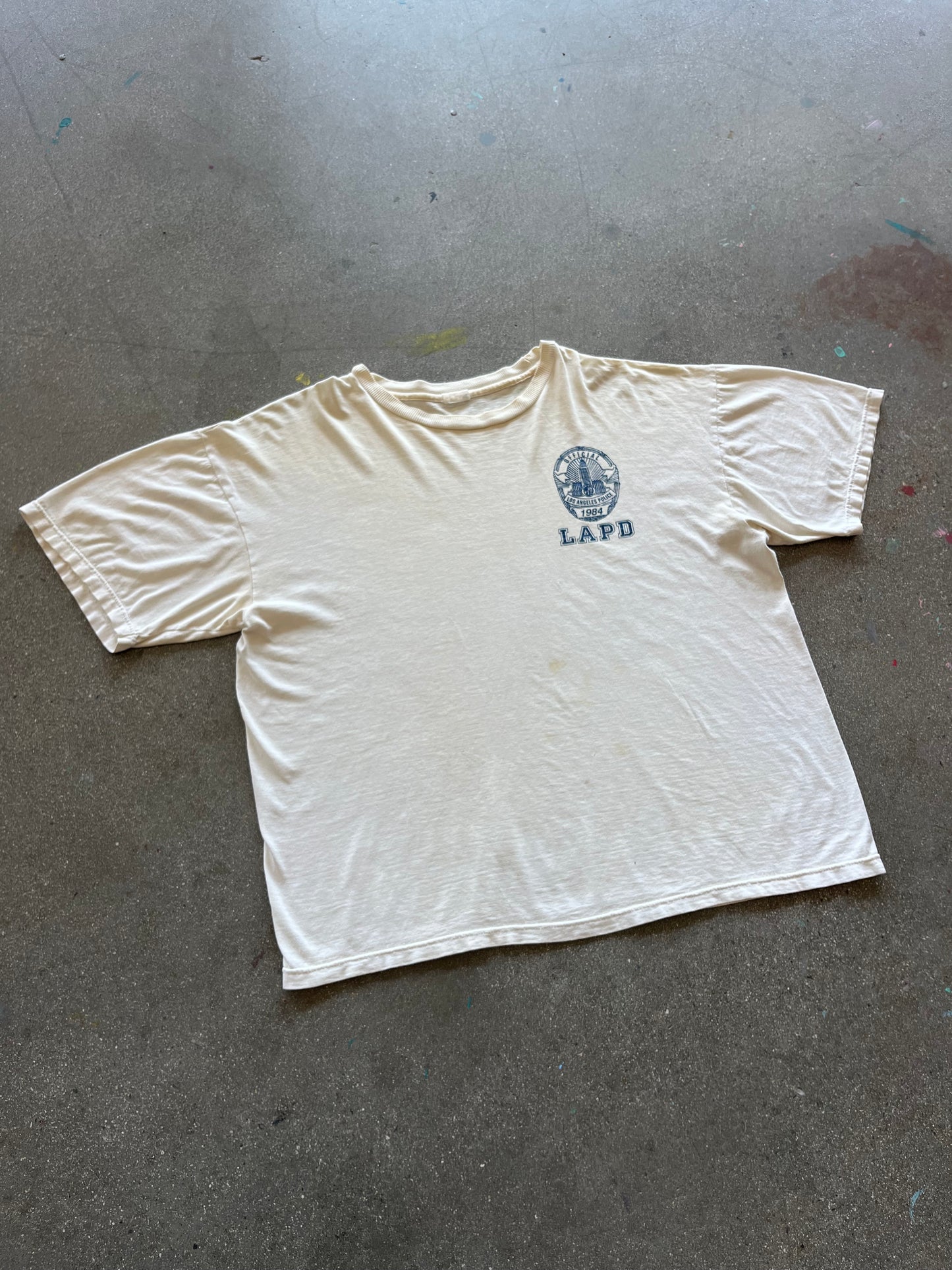80’S IVORY “LAPD” TEE - BOXY L